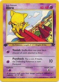 Pokemon Card - Team Rocket 49/82 - ABRA (common) **1st Edition**