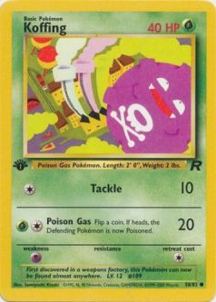 Pokemon Card - Team Rocket 58/82 - KOFFING (common) *1st Edition*