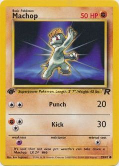 Pokemon Card - Team Rocket 59/82 - MACHOP (common) **1st Edition**