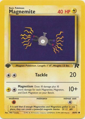 Pokemon Card - Team Rocket 60/82 - MAGNEMITE (common) *1st