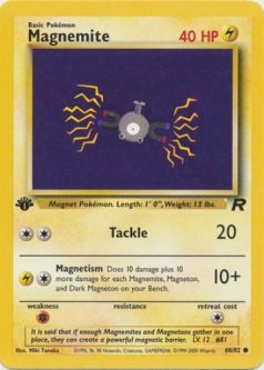Pokemon Card - Team Rocket 60/82 - MAGNEMITE (common) *1st Edition*