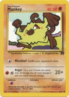 Pokemon Card - Team Rocket 61/82 - MANKEY (common)