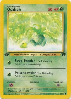 Pokemon Card - Team Rocket 63/82 - ODDISH (common) *1st Edition*