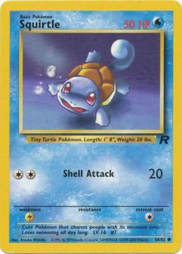 Pokemon Card - Team Rocket 68/82 - SQUIRTLE (common)