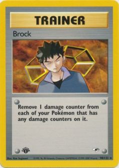 Pokemon Card - Gym Heroes 98/132 - BROCK (rare) **1st Edition**