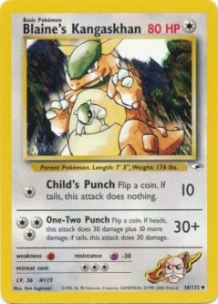 Pokemon Card - Gym Heroes 36/132 - BLAINE'S KANGASKHAN (uncommon)