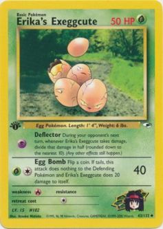 Pokemon Card - Gym Heroes 43/132 - ERIKA'S EXEGGCUTE (uncommon) **1st Edition**