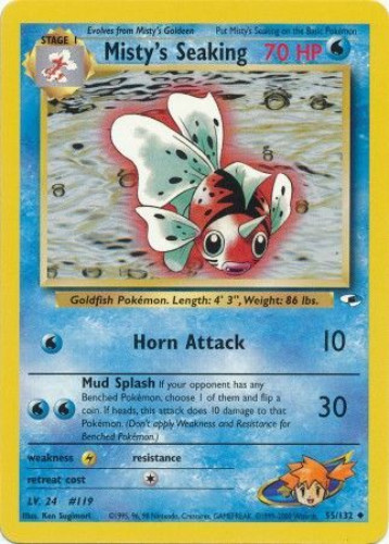 Pokemon Card - Gym Heroes 55/132 - MISTY'S SEAKING (uncommon)