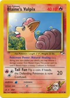 Pokemon Card - Gym Heroes 65/132 - BLAINE'S VULPIX (common)