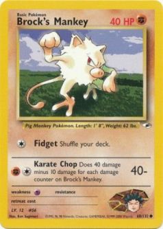 Pokemon Card - Gym Heroes 68/132 - BROCK'S MANKEY (common)