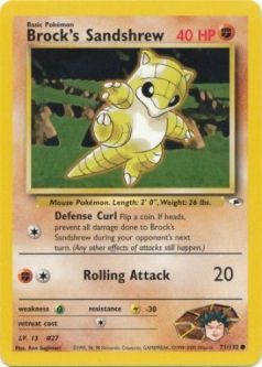 Pokemon Card - Gym Heroes 71/132 - BROCK'S SANDSHREW (common)