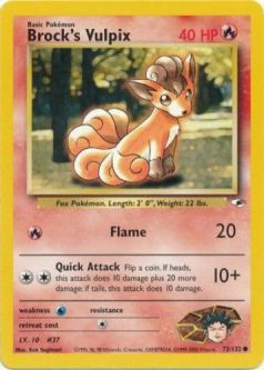 Pokemon Card - Gym Heroes 73/132 - BROCK'S VULPIX (common)