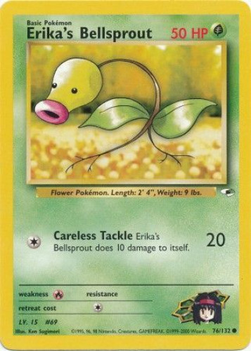 Pokemon Card - Gym Heroes 76/132 - ERIKA'S BELLSPROUT (common):  BBToyStore.com - Toys, Plush, Trading Cards, Action Figures & Games online  retail store shop sale
