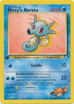 Pokemon Card - Gym Heroes 86/132 - MISTY'S HORSEA (common) **1st Edition**
