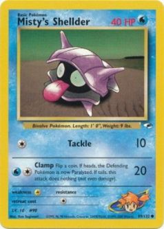 Pokemon Card - Gym Heroes 89/132 - MISTY'S SHELLDER (common)