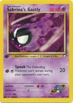 Pokemon Card - Gym Heroes 93/132 - SABRINA'S GASTLY (common) **1st Edition**