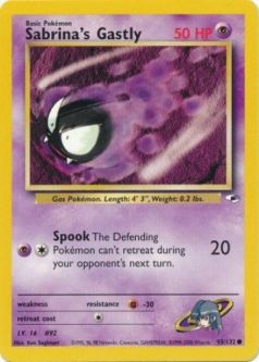Pokemon Card - Gym Heroes 93/132 - SABRINA'S GASTLY (common)