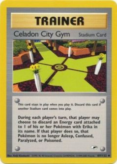 Pokemon Card - Gym Heroes 107/132 - CELADON CITY GYM (uncommon)