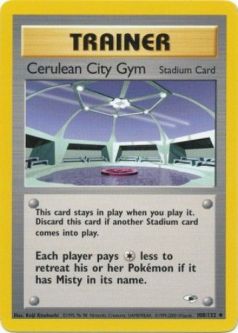 Pokemon Card - Gym Heroes 108/132 - CERULEAN CITY GYM (uncommon)