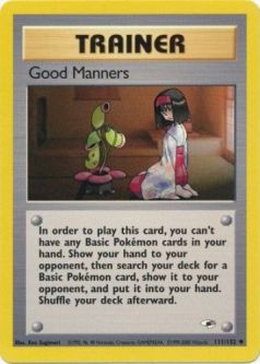 Pokemon Card - Gym Heroes 111/132 - GOOD MANNERS (uncommon)