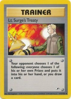 Pokemon Card - Gym Heroes 112/132 - LT. SURGE'S TREATY (uncommon)