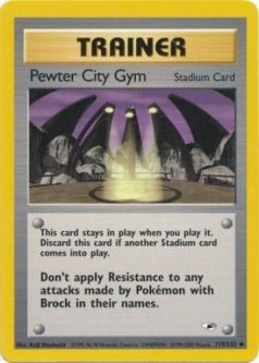 Pokemon Card - Gym Heroes 115/132 - PEWTER CITY GYM (uncommon)