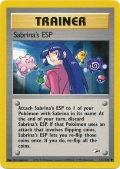 Pokemon Card - Gym Heroes 117/132 - SABRINA'S ESP (uncommon)
