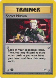 Pokemon Card - Gym Heroes 118/132 - SECRET MISSION (uncommon) **1st Edition**