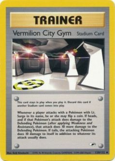 Pokemon Card - Gym Heroes 120/132 - VERMILION CITY GYM (uncommon)