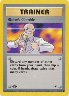 Pokemon Card - Gym Heroes 121/132 - BLAINE'S GAMBLE (common) **1st Edition**