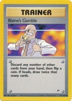 Pokemon Card - Gym Heroes 121/132 - BLAINE'S GAMBLE (common)
