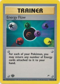 Pokemon Card - Gym Heroes 122/132 - ENERGY FLOW (common) **1st Edition**