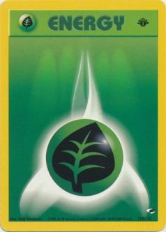 Pokemon Card - Gym Heroes 129/132 - GRASS ENERGY (common) **1st Edition**