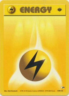 Pokemon Card - Gym Heroes 130/132 - LIGHTNING ENERGY (common) **1st Edition**