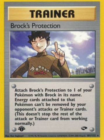 Pokemon Card - Gym Challenge 101/132 - BROCK'S PROTECTION (rare) *1st  Edition*