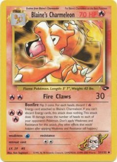 Pokemon Card - Gym Challenge 31/132 - BLAINE'S CHARMELEON (uncommon)