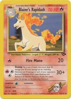 Pokemon Card - Gym Challenge 33/132 - BLAINE'S RAPIDASH (uncommon)