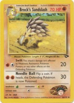 Pokemon Card - Gym Challenge 36/132 - BROCK'S SANDSLASH (uncommon)