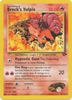 Pokemon Card - Gym Challenge 37/132 - BROCK'S VULPIX (uncommon)