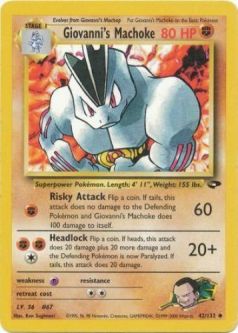 Pokemon Card - Gym Challenge 42/132 - GIOVANNI'S MACHOKE (uncommon)