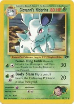 Pokemon Card - Gym Challenge 44/132 - GIOVANNI'S NIDORINA (uncommon)