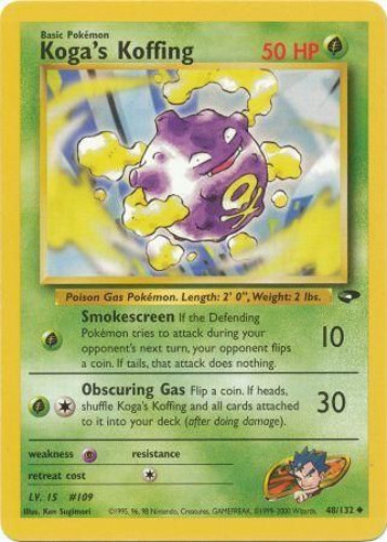Koga's Koffing Uncommon Pokemon Card Gym Challenge 48/132 