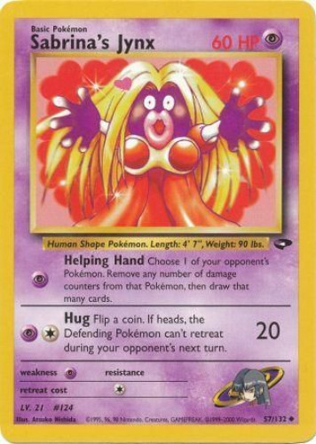 Pokemon Card - Gym Challenge 57/132 - SABRINA'S JYNX (uncommon)