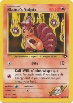 Pokemon Card - Gym Challenge 66/132 - BLAINE'S VULPIX (common)