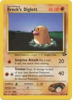 Pokemon Card - Gym Challenge 67/132 - BROCK'S DIGLETT (common)