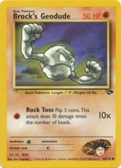 Pokemon Card - Gym Challenge 68/132 - BROCK'S GEODUDE (common)
