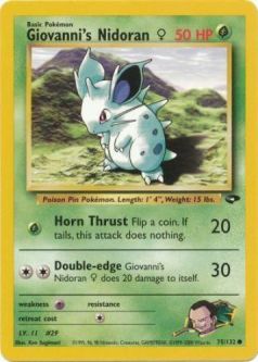 Pokemon Card - Gym Challenge 75/132 - GIOVANNI'S NIDORAN F (common)