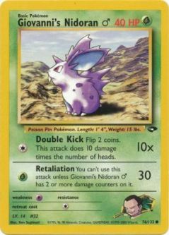 Pokemon Card - Gym Challenge 76/132 - GIOVANNI'S NIDORAN M (common)