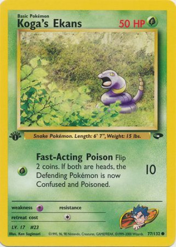 ekans first edition pokemon card Pokémon Card Ekans #23 TV Animation Blue Logo 1st Print ENG L003845 – AGS  Collectibles main image 0