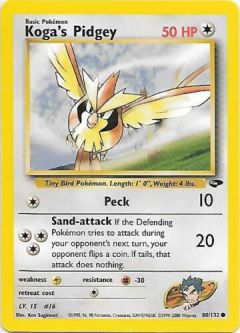 Pokemon Card - Gym Challenge 80/132 - KOGA'S PIDGEY (common)